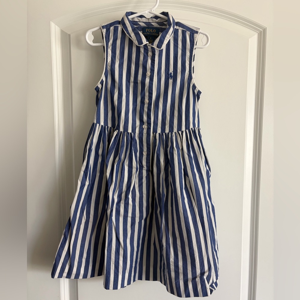 Polo by Ralph Lauren Navy and White Striped Dress
